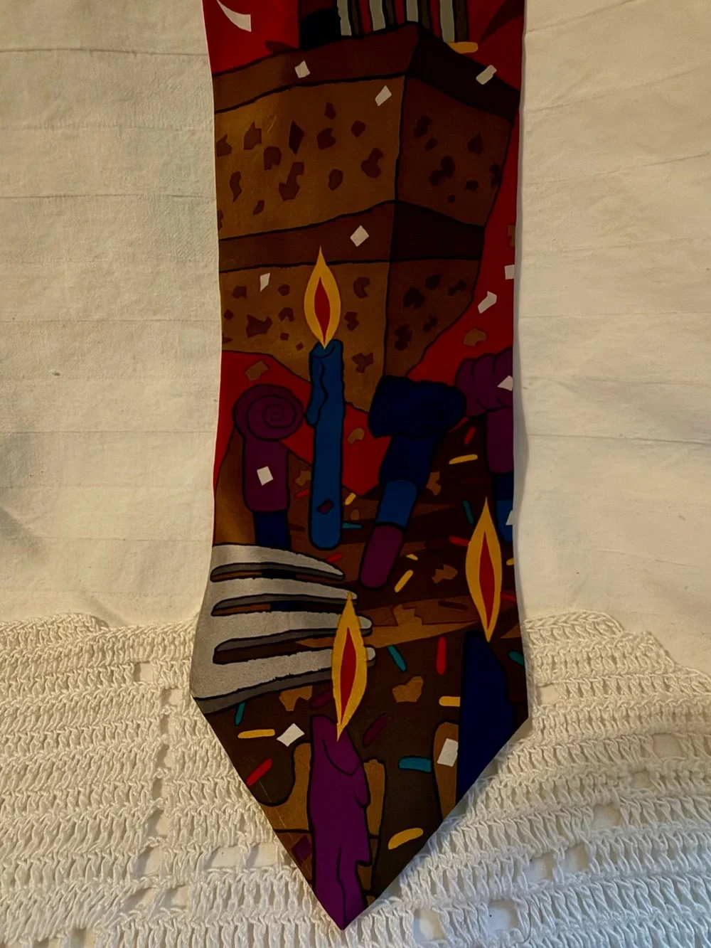 The Beatles Red Novelty Birthday Print Tie